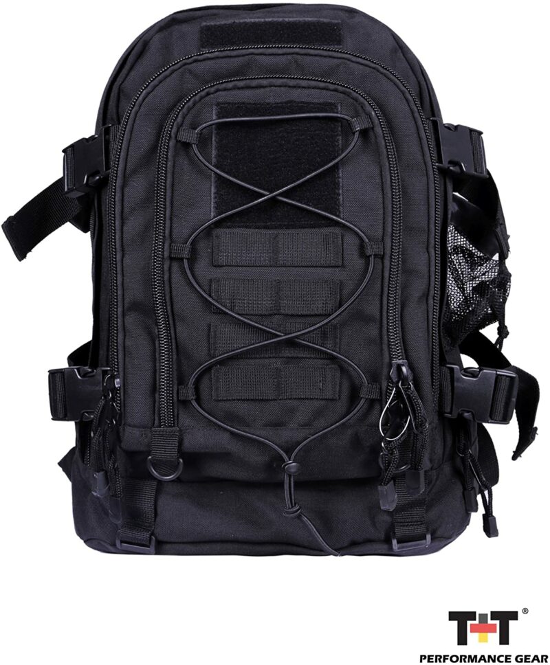 Tanner+Tailor Erweiterbarer Schwarzer Rucksack - 39 – 64 Liter Volumen (Schwarz) – Bild 2