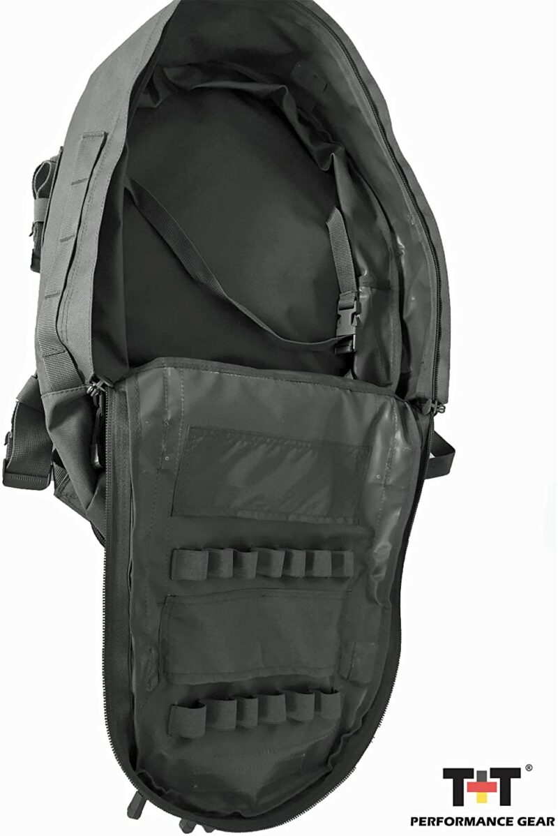 Tanner+Tailor Erweiterbarer Schwarzer Rucksack - 39 – 64 Liter Volumen (Schwarz) – Bild 7
