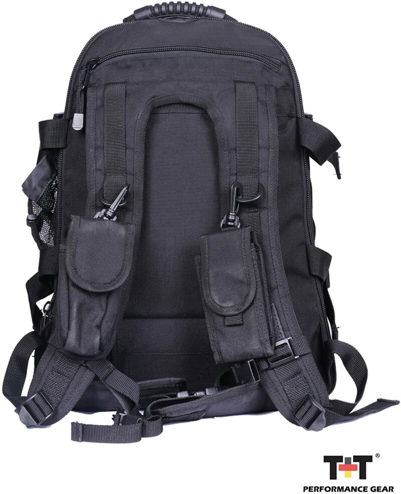 Tanner+Tailor Erweiterbarer Schwarzer Rucksack - 39 – 64 Liter Volumen (Schwarz) – Bild 4