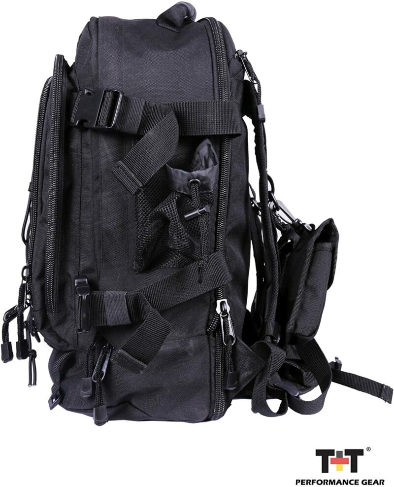 Tanner+Tailor Erweiterbarer Schwarzer Rucksack - 39 – 64 Liter Volumen (Schwarz) – Bild 3