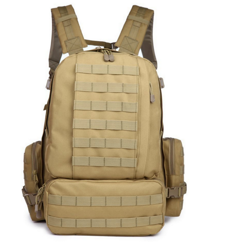 Tanner+Tailor Grosser Taktischer Outdoor Rucksack mit Laptopfach, Trinksystem, MOLLE (Beige) – Bild 2