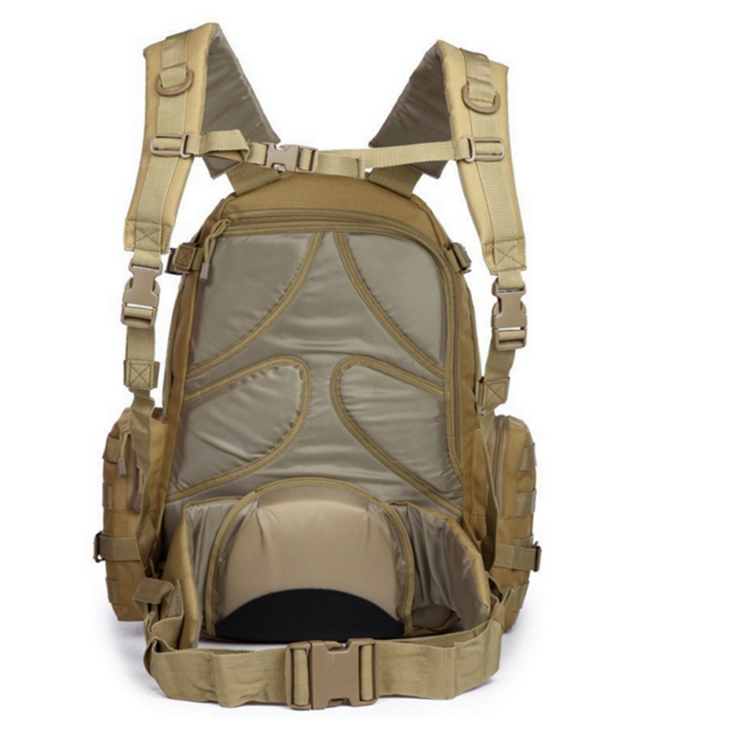 Tanner+Tailor Grosser Taktischer Outdoor Rucksack mit Laptopfach, Trinksystem, MOLLE (Beige) – Bild 4