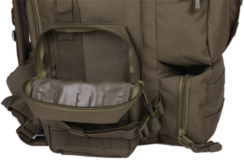Tanner+Tailor Grosser Taktischer Outdoor Rucksack mit Laptopfach, Trinksystem, MOLLE (Olivgrün) – Bild 9