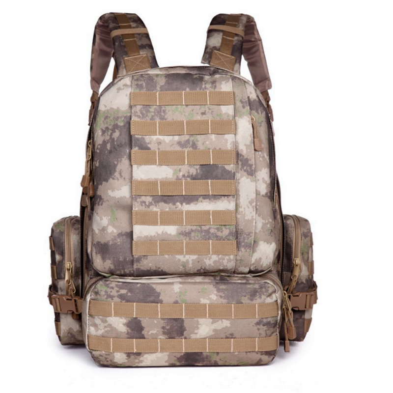 Tanner+Tailor Grosser Taktischer Outdoor Rucksack mit Laptopfach, Trinksystem, MOLLE (A-TACS Camouflage) – Bild 2