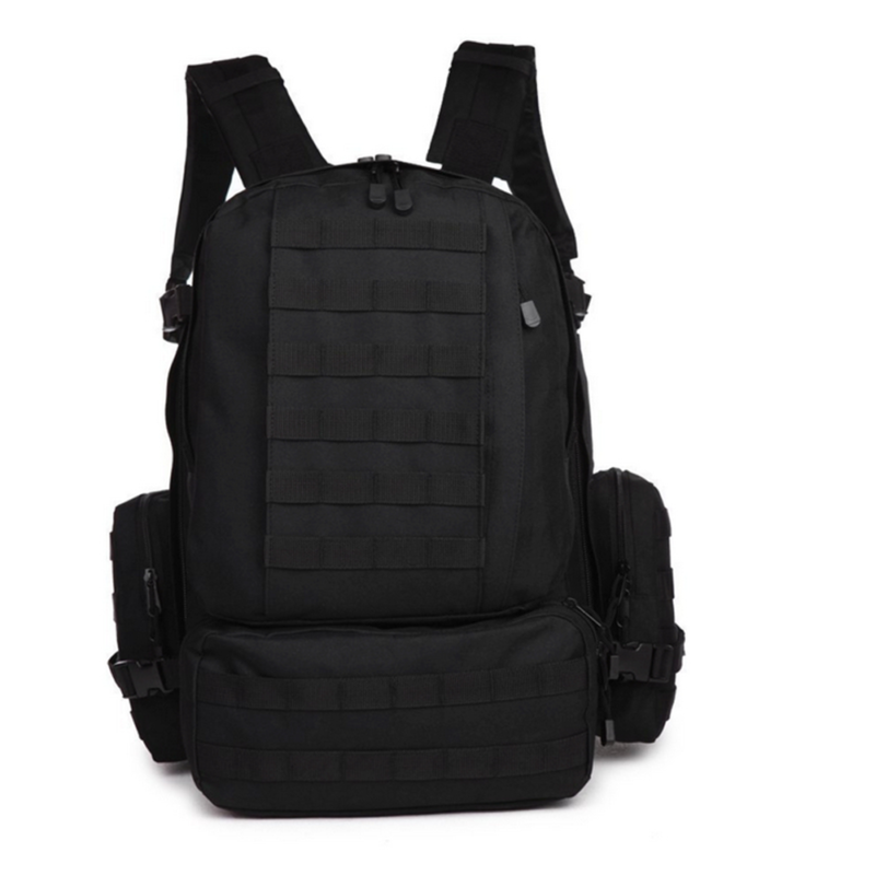 Tanner+Tailor Grosser Taktischer Outdoor Rucksack mit Laptopfach, Trinksystem, MOLLE (Schwarz) – Bild 2