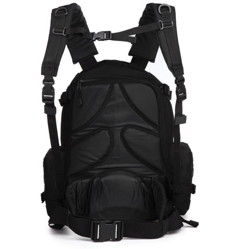 Tanner+Tailor Grosser Taktischer Outdoor Rucksack mit Laptopfach, Trinksystem, MOLLE (Schwarz) – Bild 4