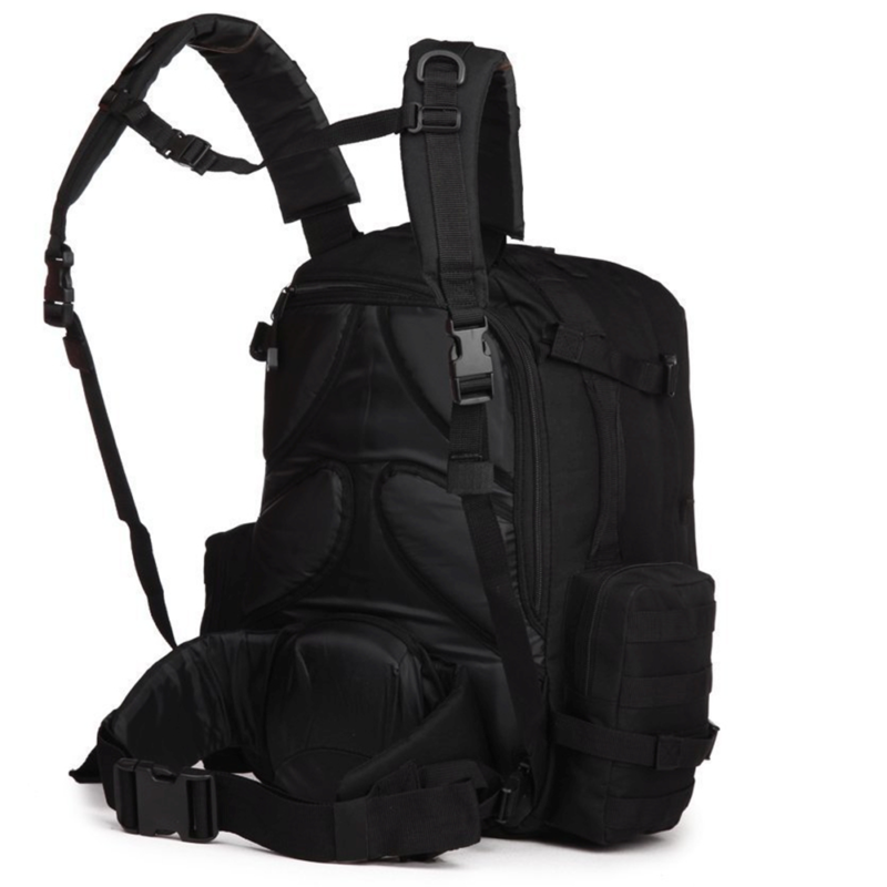 Tanner+Tailor Grosser Taktischer Outdoor Rucksack mit Laptopfach, Trinksystem, MOLLE (Schwarz) – Bild 3